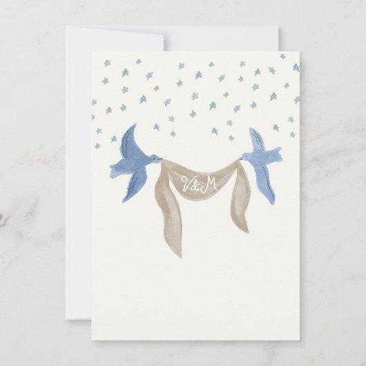 Hand getrokken grillige repetitie diner cupido's kaart (Achterkant)