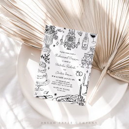 Hand getrokken grillige repetitie diner kaart