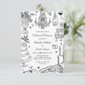 Hand getrokken grillige repetitie diner kaart (Staand voorkant)