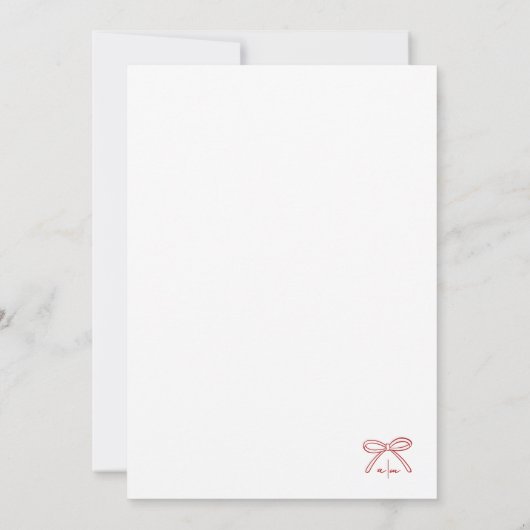 Hand getrokken grillige rode boog bruiloft kaart (Achterkant)