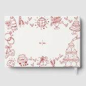 Hand getrokken grillige rode bruiloft gastenboek (Achterkant)