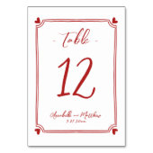 Hand getrokken grillige rode bruiloft kaart (Achterkant)