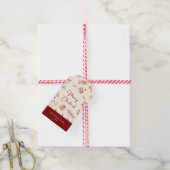 Hand getrokken grillige rode Doodle Kerstmis Cadeaulabel (Met Touw)