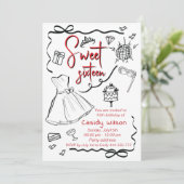 Hand getrokken grillige speelse prinses lief 16 kaart (Staand voorkant)