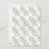 Hand getrokken grillige Stork Crest Baby shower Kaart (Achterkant)