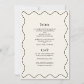 Hand getrokken grillige trendy funky bruiloft kaart (Achterkant)