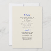 Hand getrokken grillige trendy funky bruiloft kaart (Achterkant)