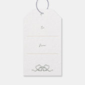 Hand getrokken grillige unieke moderne groene kers cadeaulabel (Achterkant)