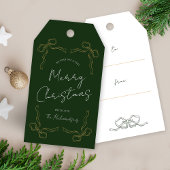 Hand getrokken grillige unieke moderne groene kers cadeaulabel