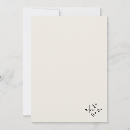 Hand getrokken grillige vintage bruiloft kaart (Achterkant)