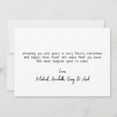 Hand getrokken grillige vrolijke kerst feestdagenkaart (Achterkant)