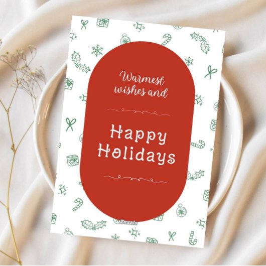 Hand getrokken grillige vrolijke kerstfoto feestdagenkaart