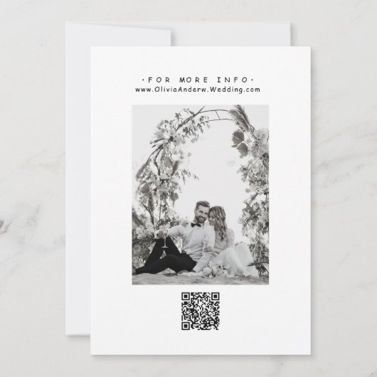 Hand getrokken grillige zwart-wit bruiloft kaart (Achterkant)