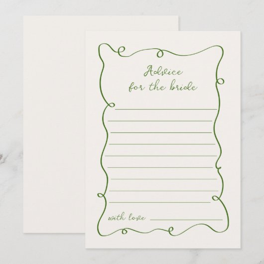 Hand getrokken groen Lijst advies Kaart (Voorkant / Achterkant)