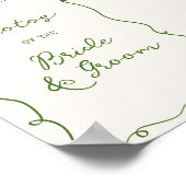 Hand getrokken groen Lijst bruiloft Poster (Hoek)