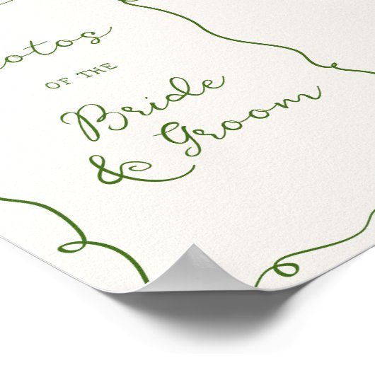 Hand getrokken groen Lijst bruiloft Poster (Hoek)