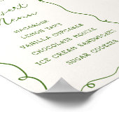 Hand getrokken groen Lijst Dessert Menu Poster (Hoek)