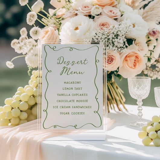 Hand getrokken groen Lijst Dessert Menu Poster