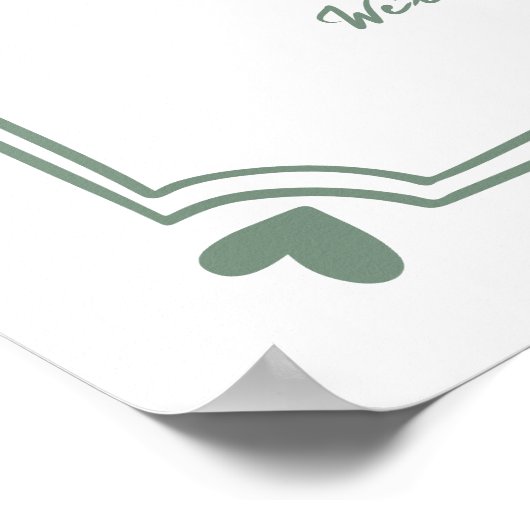 Hand getrokken groene boog grillige bruiloft welko poster (Hoek)