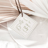 Hand getrokken groene broodje in de oven Baby show Bedankjes Labels