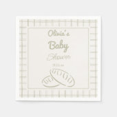 Hand getrokken groene broodje in de oven Baby show Servet (Voorkant)