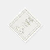 Hand getrokken groene broodje in de oven Baby show Servet (Hoek)