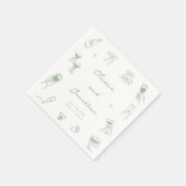 Hand getrokken groene bruiloft servet (Hoek)