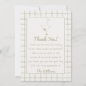 Hand getrokken groene Gekke Goose Gingham Baby sho Bedankkaart (Voorkant)