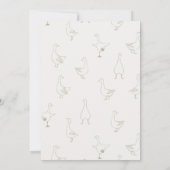 Hand getrokken groene Gekke Goose Gingham Baby sho Bedankkaart (Achterkant)