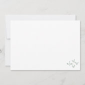 Hand getrokken groene grillige bruiloft bedankkaart (Achterkant)