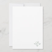 Hand getrokken groene grillige bruiloft kaart (Achterkant)