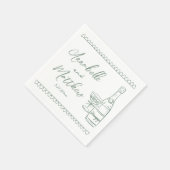 Hand getrokken groene grillige bruiloft servet (Hoek)