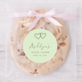 Hand getrokken Groene Hart Vrijgezellenfeest Stick Ronde Sticker