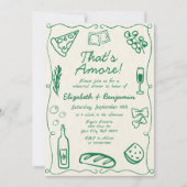 Hand getrokken groene retro Italiaanse repetitie d Kaart (Voorkant)