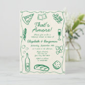 Hand getrokken groene retro Italiaanse repetitie d Kaart (Staand voorkant)