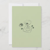 Hand getrokken groene vuile martini volwassen verj kaart (Achterkant)