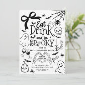 Hand getrokken Halloween feest Kaart (Staand voorkant)