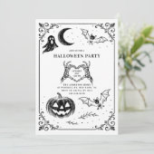 Hand getrokken Halloween feest Kaart (Staand voorkant)