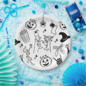 Hand getrokken Halloween feest Papieren Bordje (Feest)