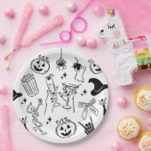 Hand getrokken Halloween feest Papieren Bordje (Feest)