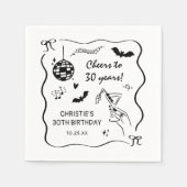 Hand getrokken Halloween volwassen verjaardagsfees Servet (Voorkant)