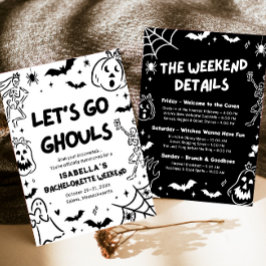 Hand getrokken Halloween vrijgezellenfeest Kaart