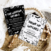 Hand getrokken Halloween vrijgezellenfeest Kaart