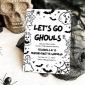 Hand getrokken Halloween vrijgezellenfeest Kaart