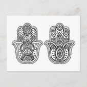 Hand getrokken Hamsa met Ornamenten Briefkaart (Voorkant)
