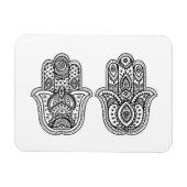 Hand getrokken Hamsa met Ornamenten Magneet (Horizontaal)