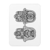 Hand getrokken Hamsa met Ornamenten Magneet (Verticaal)
