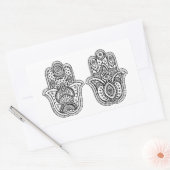 Hand getrokken Hamsa met Ornamenten Rechthoekige Sticker (Envelop)