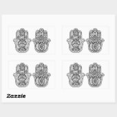 Hand getrokken Hamsa met Ornamenten Rechthoekige Sticker (Vel)