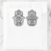 Hand getrokken Hamsa met Ornamenten Rechthoekige Sticker (Tas)